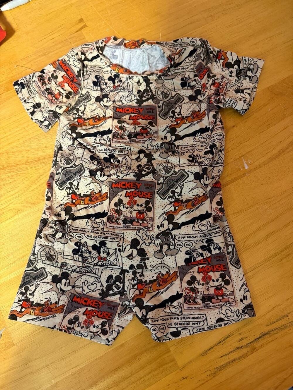 Disney Mickey Mouse Comic Strip T-Shirt and shorts bamboo pjs